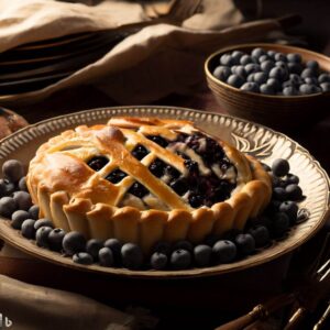 served dish, blueberry pie recipe